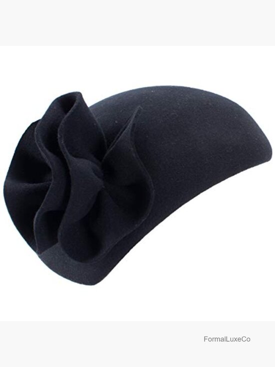 Vintage Wool Felt Fascinator Hat with Adjustable Clip and Ribbon Band main image 7